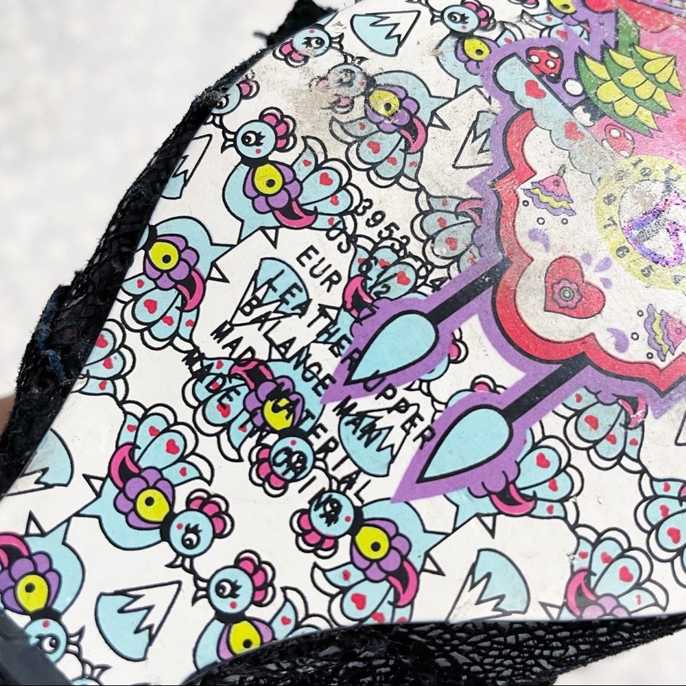 Irregular Choice Wedges I’m From The Future 6.5 Black Crackle Leather Kiltie - Picture 13 of 14